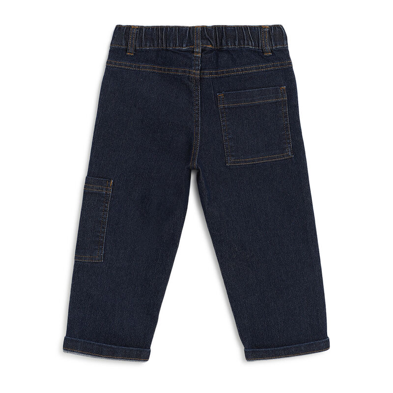 Boys Dark Blue Solid Long Trousers image number 1